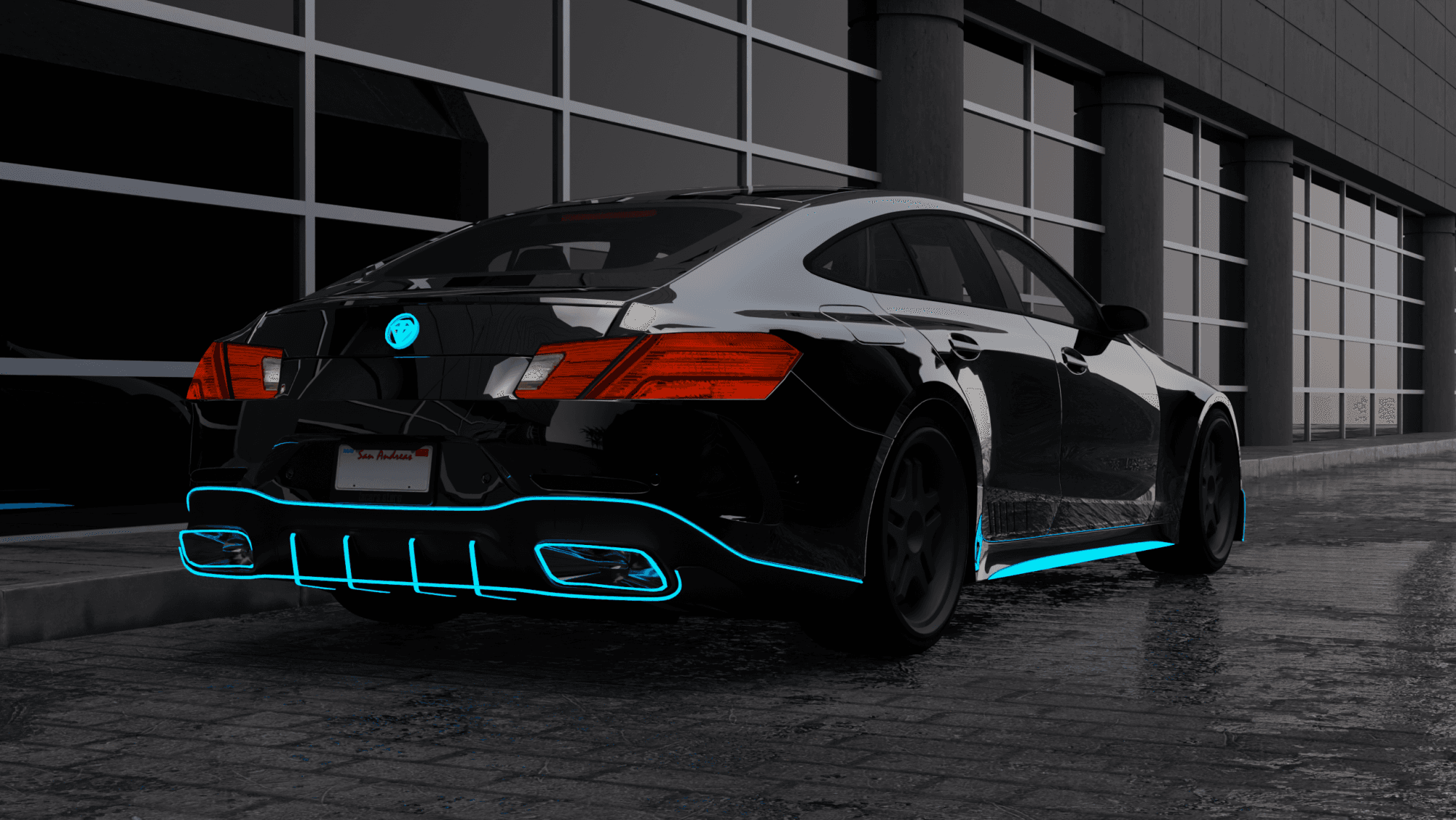 Benefactor Schafter GT Animated Lights view 3
